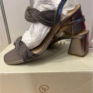 Life Stride Metallic Braided Heels